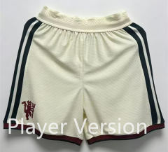 Player Version 26-27 Manchester United 2nd Away Beige Thailand Soccer Shorts-6149