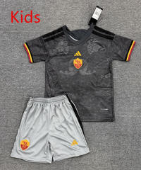 26-27 Roma 2nd Away Grey&Black Kids/Youth Soccer Uniform-4247