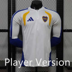(S-3XL) Player Version 26-27 Boca Juniors White LS Thailand Soccer Tracksuit Top-888