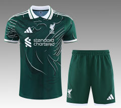 26-27 Liverpool Dark Green Thailand Training Soccer Uniform-418