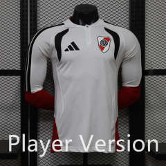 (S-3XL) Player Version 26-27 River Plate White LS Thailand Soccer Tracksuit Top-888
