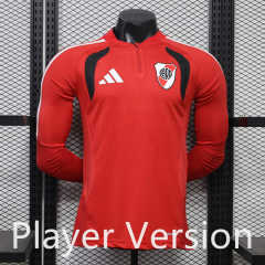 (S-3XL) Player Version 26-27 River Plate Red LS Thailand Soccer Tracksuit Top-888