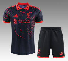 26-27 Liverpool Black&Red Thailand Training Soccer Uniform-418