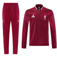 26-27 Liverpool Maroon Thailand Soccer Trench Coat Uniform-LH