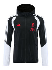 26-27 Liverpool Black Thailand Soccer Trench Coat With Hat-LH