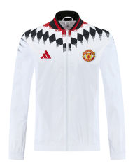 26-27 Manchester United White Thailand Soccer Trench Coat -LH