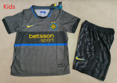 26-27 Commemorate Version Barcelona Black&Purple  Kids/Youth Soccer Uniform-1794