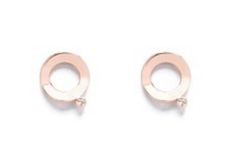 ROSEGOLD COLOR EYE DROP STUD EARRING玫瑰金QQ耳钉