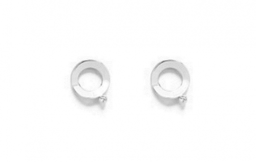 SILVER COLOR EYE DROP STUD EARRING银色QQ耳钉