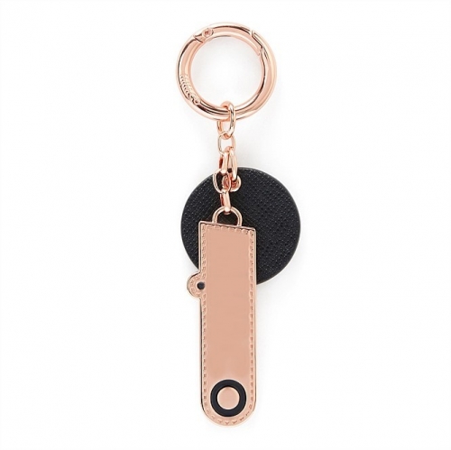 BLACK ROSEGOLD COLOR STITCHED KEYRING大字母钥匙扣