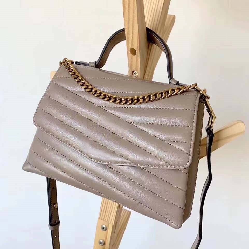 TB Classic Taupe Kira Chevron TopHandle Satchel,Bag
