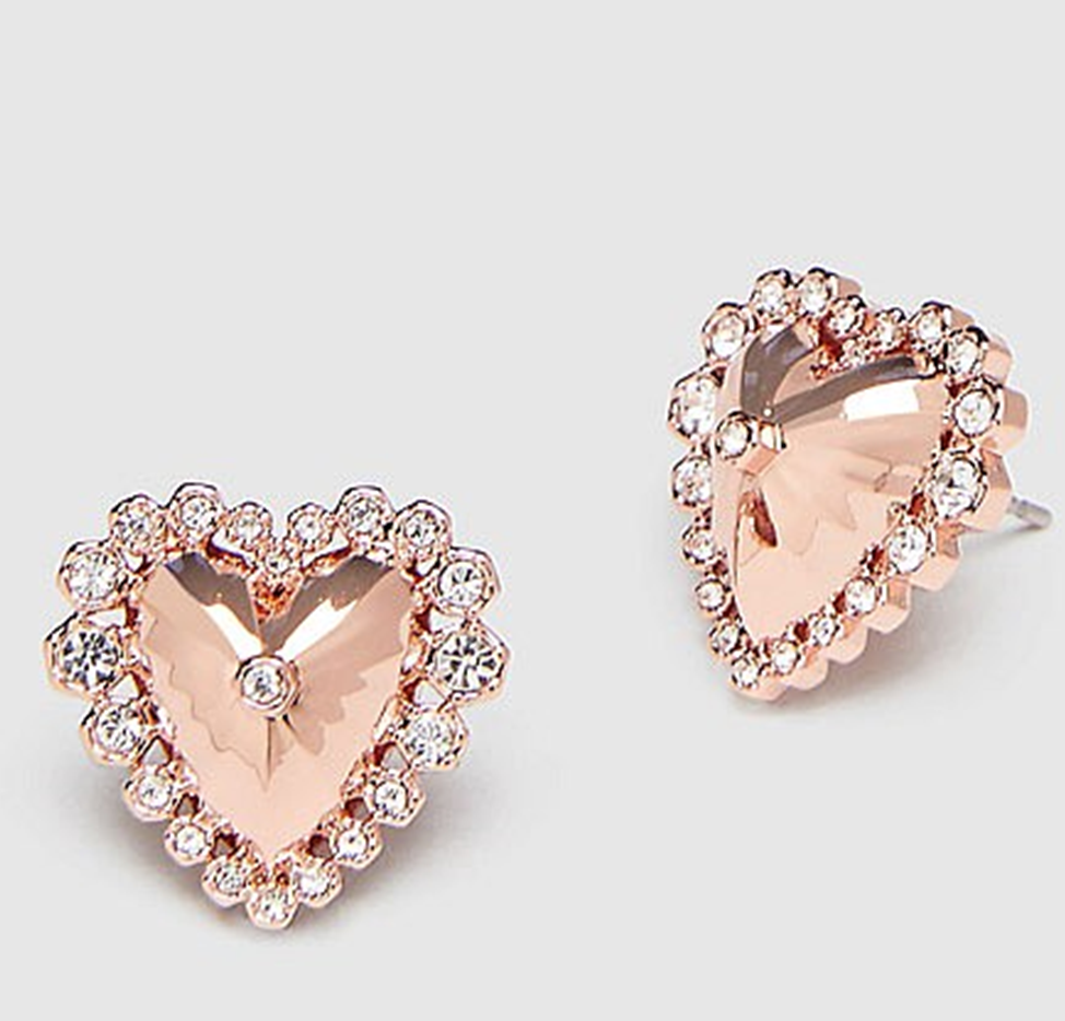 ROSEGOLD COLOR AMORE STUD EARRINGS玫瑰金大心形耳钉