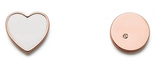 WHITE ROSEGOLD COLOR SWEETHEART STUD EARRING白玫金字母心耳钉