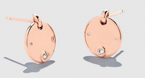 NEW ROTATE COIN STUD EARRING THREE COLOR AVAILABLE FOR SELECT 选色ROTATE硬币耳钉