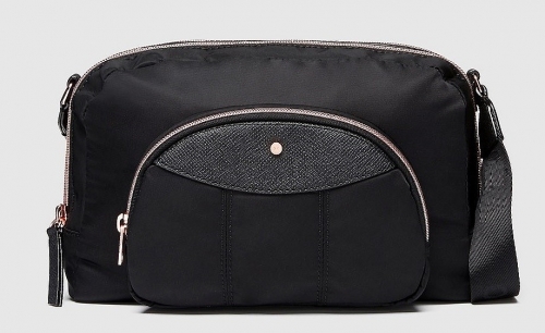 BLACK ROSEGOLD COLOR VISTA SATCHEL CROSS BODY BAG三拉布料挎包