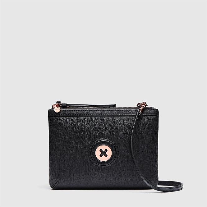 BLACK ROSEGOLD MIM MAZING DUO CROSS BODY BAG,Bag