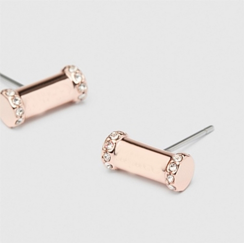 MISS MIM STUD EARRINGS ROSEGOLD玫瑰金圆柱体耳钉