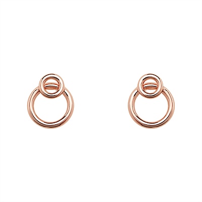 YOUTHQUAKE EARRING ROSE GOLD COLOR玫瑰金大小圈耳钉