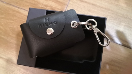 BLACK COLOR LEATHER KEYRING CASE WITH RING AND BUCKLE, IT'S LEFTOVER FROM EXPORT BULK ORDER