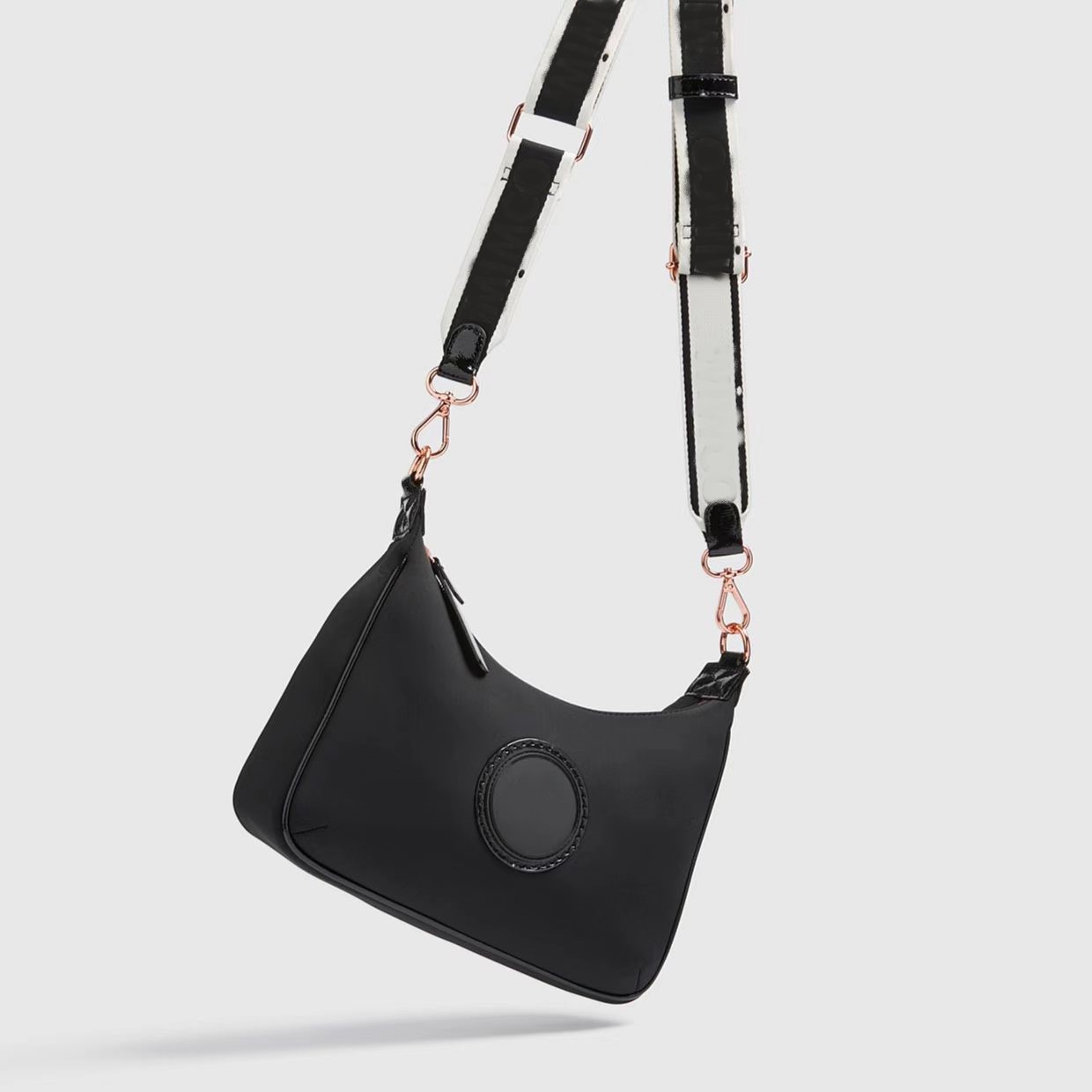 BLACK ROSE GOLD SERENITY CRESCENT CROSS BODY BAG