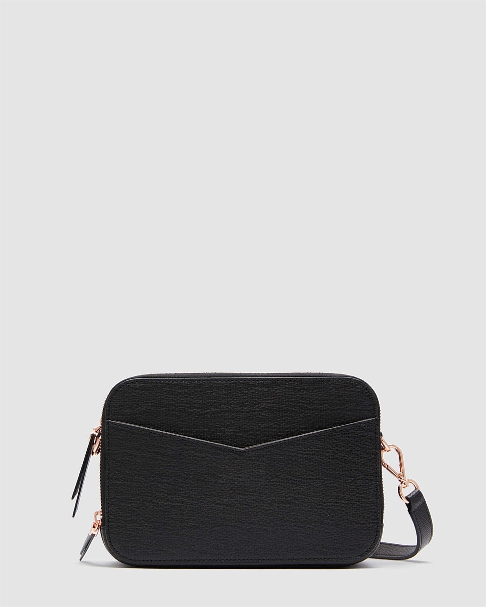 BLACK ROSEGOLD DVINE CAMERA CROSSBODY BAG