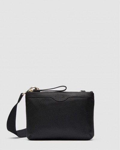 BLACK GOLD JETT DUO CROSSBODY BAG字母五金双拉链