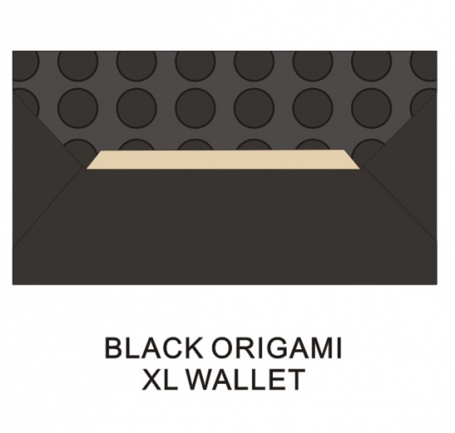 SALE BLACK LEATHER ORIGAMI XL WALLET黑色压点钱包