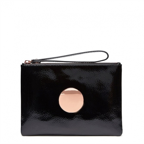 SALE BLACK ROSEGOLD PEBBLED WRINKLE PETNET WAVER  MEDIUM POUCH 20 X 15 CM黑玫金波浪大反袋