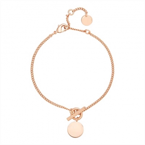 CHARMER ROSEGOLD COLOR WRIST BRACELET玫瑰金圆圈斜杠手链