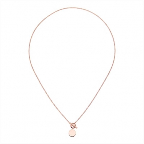 CHARMER ROSEGOLD COLOR NECKLACE玫瑰金圆圈斜杠项链