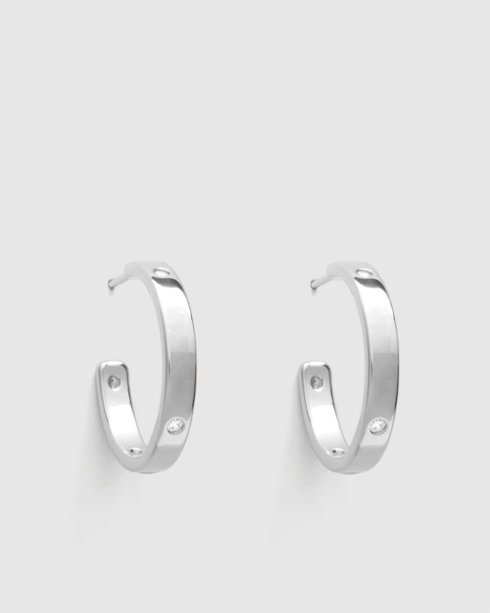 LUCENT HOOP EARRINGS SILVER COLOR