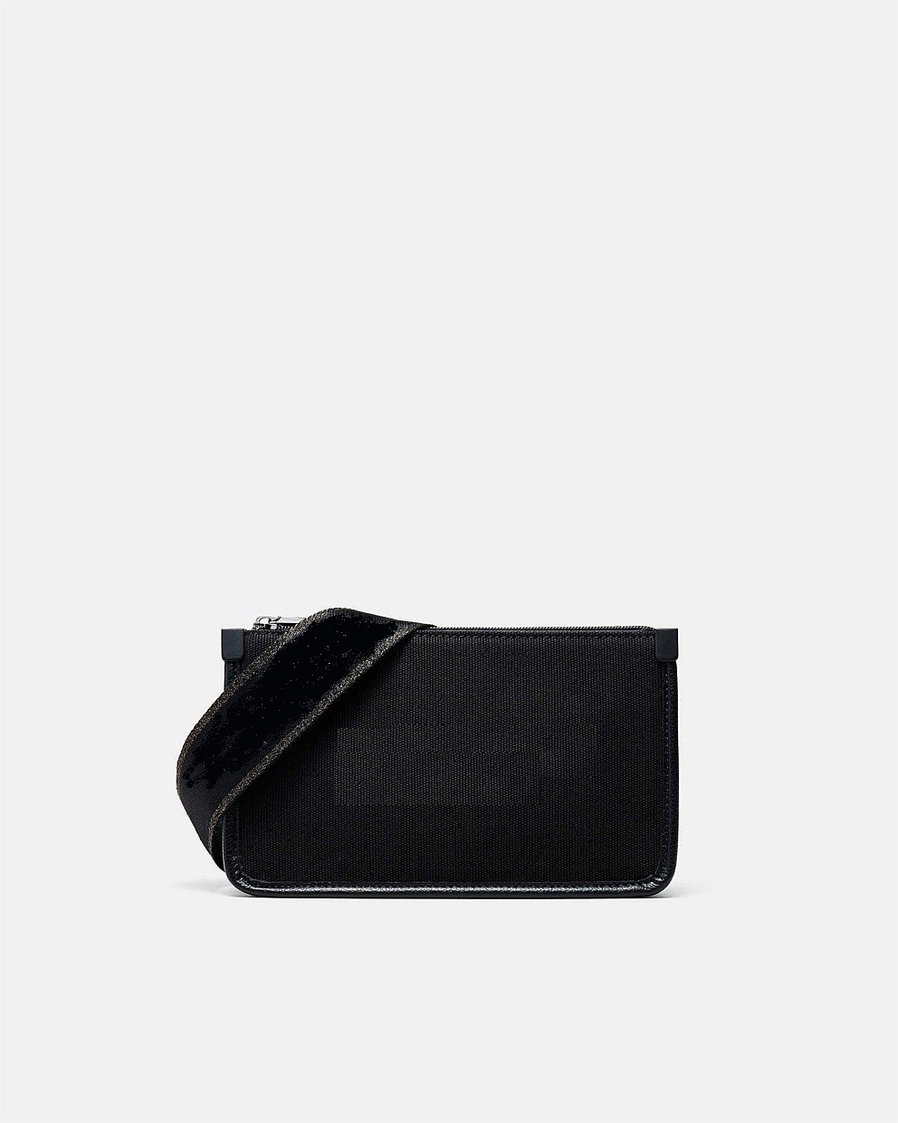 BLACK GUNMETAL PATCH CROSSBODY BAG 黑帆布印刷挎包