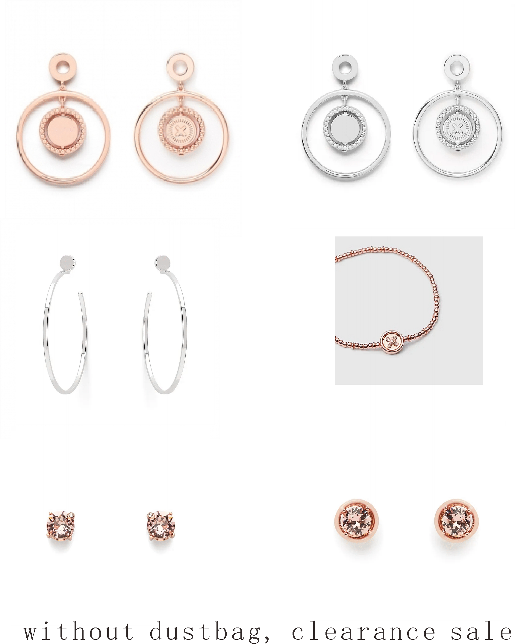 WITHOUT DUSTBAG SUNKEN HOOP EARRINGS LUCID HOOP EARRING AND EARRING BRACELET COMBO