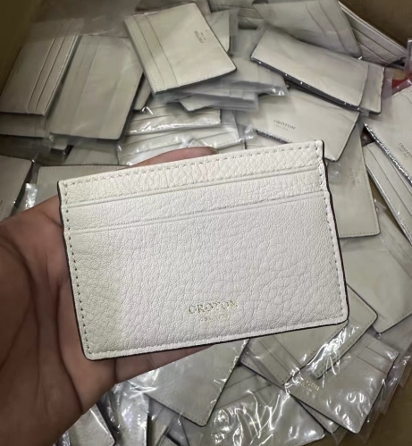 WHITE MARGOT LEATHER CARD SLEEVE WALLET