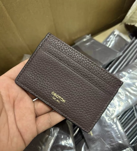 BEAR BROWN MARGOT LEATHER CARD SLEEVE WALLET