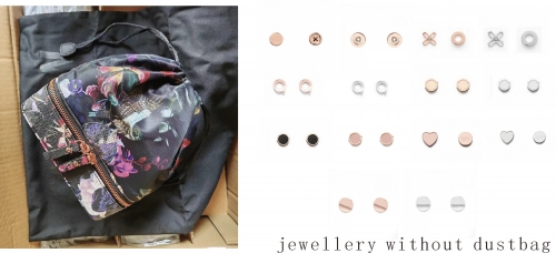 PRINTED ROSEGOLD CLASSICO JEWELLERY POUCH BAG+14 PRS EARRING WITHOUT DUSTBAG COMBO