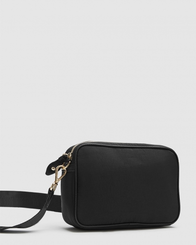 BLACK GOLD FLIGHT CAMERA CROSSBODY BAG字母五金尼龙布方包