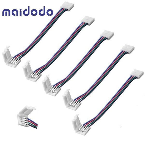 5x 10 mm 4 pin RGB Connector Quick Connector Adapter LED 5050 Cable connection