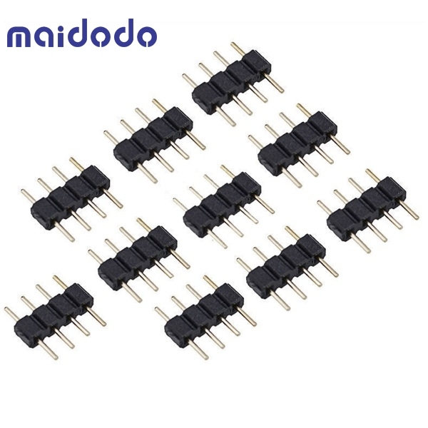 10x RGB SMD LED Connector 4 Pin Black Cable Connector Coupling Adapter Strip