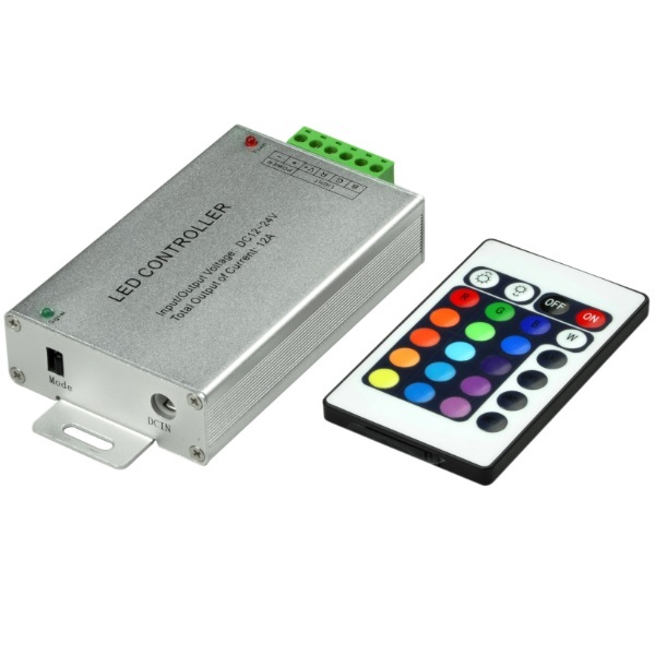 12V-24V DC 12A 24Key IR Remote Controller for RGB LED Strip 5050 3528 SMD