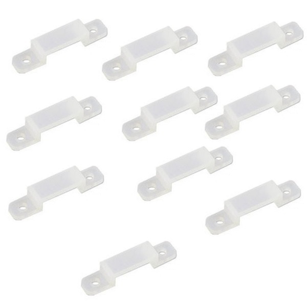 20 Lots Strip Light Mounting Bracket Clips with 40 Screws for SMD5050 5630 3528 2835 LED Strip Lights (12mm/0.47inch Wide Translucence Silicone)