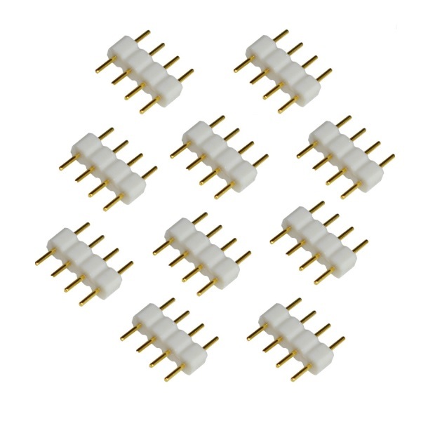 10x RGB SMD LED Connector 4 Pin White Cable Connec