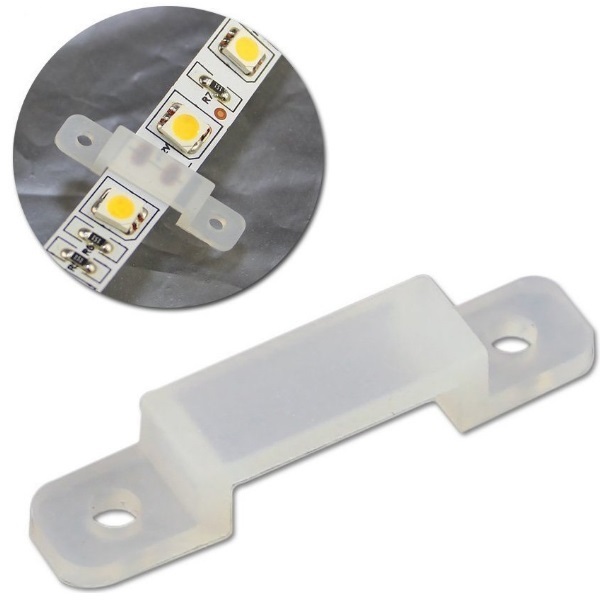 10 Lots Strip Light Clips with 40 Screws for SMD5050 5630 3528 2835 LED Strip Lights (12mm/0.47inch Wide Translucence Silicone)
