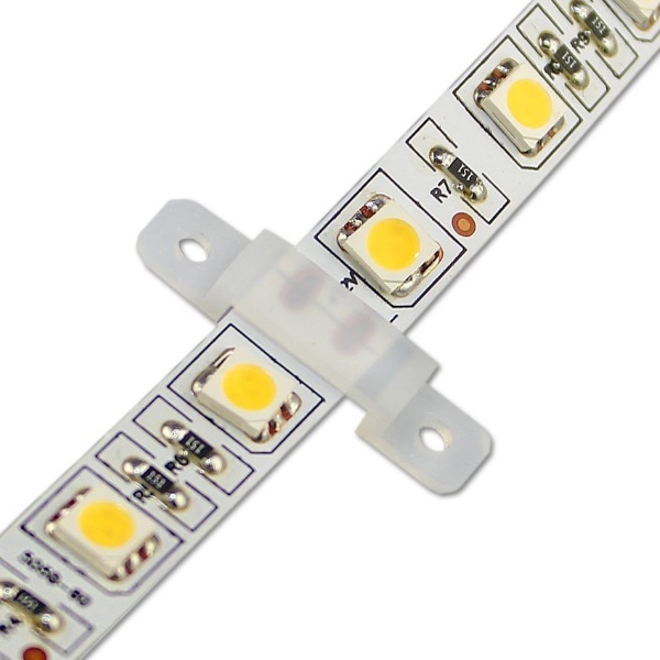 20 Lots Strip Light Mounting Bracket Clips with 40 Screws for SMD5050 5630 3528 2835 LED Strip Lights (12mm/0.47inch Wide Translucence Silicone)