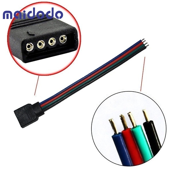 20x RGB SMD LED Connector 4 Pin White Cable Connector Coupling Adapter Strip