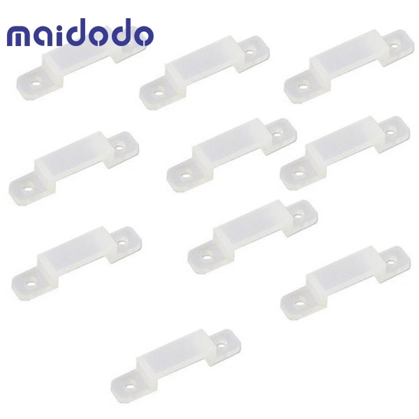 10 Lots Strip Light Clips with 40 Screws for SMD5050 5630 3528 2835 LED Strip Lights (12mm/0.47inch Wide Translucence Silicone)