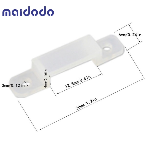 10 Lots Strip Light Clips with 40 Screws for SMD5050 5630 3528 2835 LED Strip Lights (12mm/0.47inch Wide Translucence Silicone)