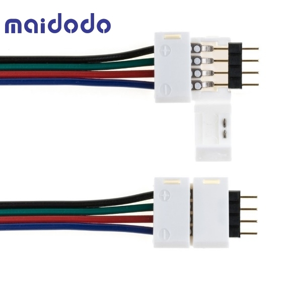 20x RGB SMD LED Connector 4 Pin Black Cable Connector Coupling Adapter Strip