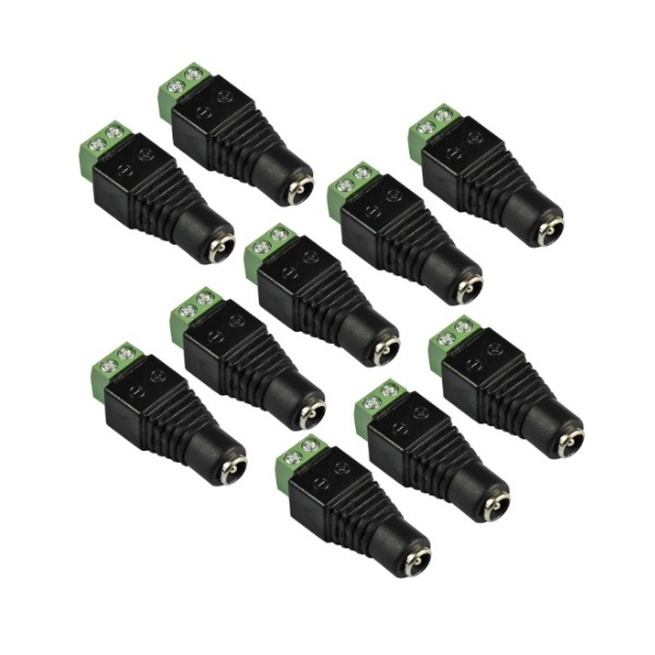 10 x Female 2.1x5.5mm DC Power Cable Jack Adapter Connector Plug Led Strip CCTV Camera Use 12V