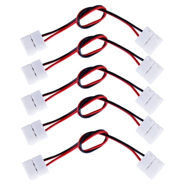 5 x 10 mm 5050 LED-Lichtleiste Draht-Verbindungsstueck PCB Adapter 2-Pin - Weiss
